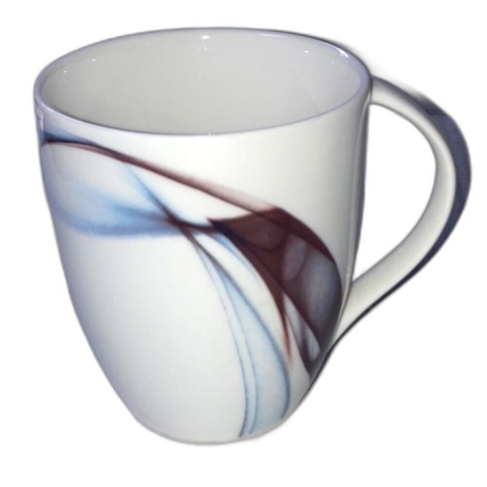 MIKASA Kya Mug Cup White Smokey Gray Purple Blue 4 inches Tall